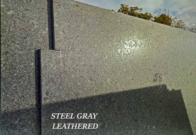 steel gray leathered granite
